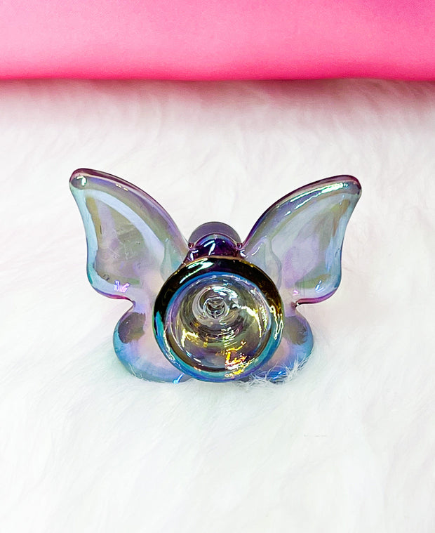 Iridescent Butterfly 14mm Glass Bowl