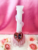 Noble Glass White Pink Ruby Heart Heady Glass Water Pipe/Bong