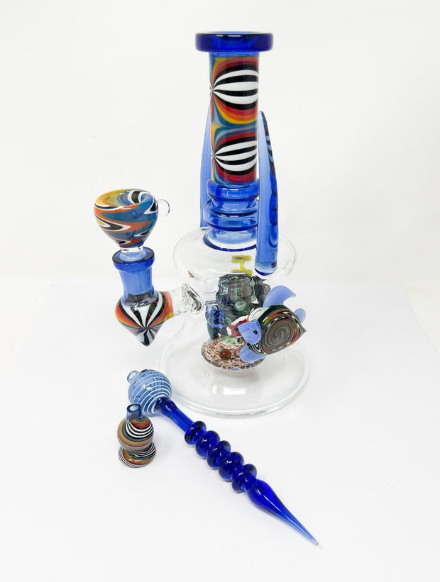 Under The Sea Turtle Wig Wag Glass Water Pipe/Dab Rig