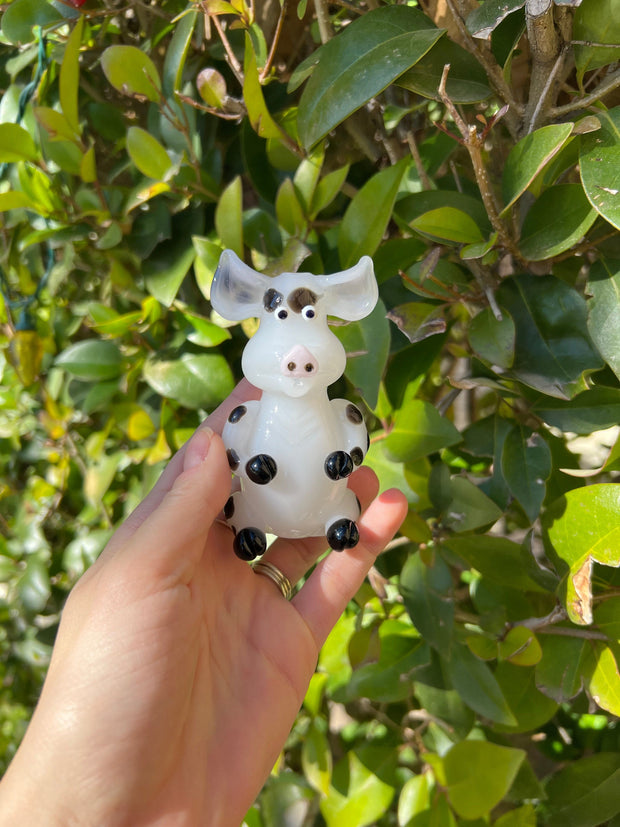 Cute Cow Glass Hand Pipe