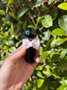 Black Cat Pink Bow Glass Hand Pipe