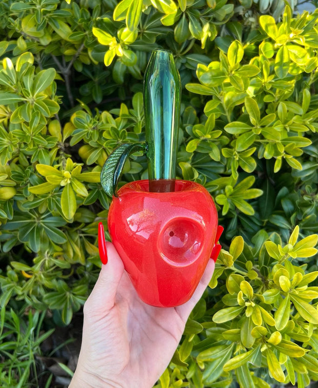 Red Apple Glass Hand Pipe
