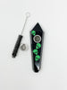 Black Obsidian Crystal Hand Pipe Alien Rhinestone Crystal