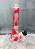 Red Clouds 12in Glass Water Pipe/Bong
