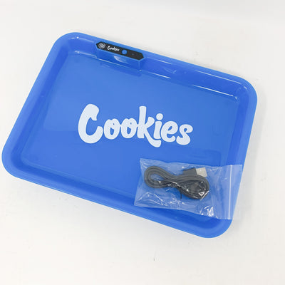 Glow Tray x Cookies Blue LED Rolling Tray
