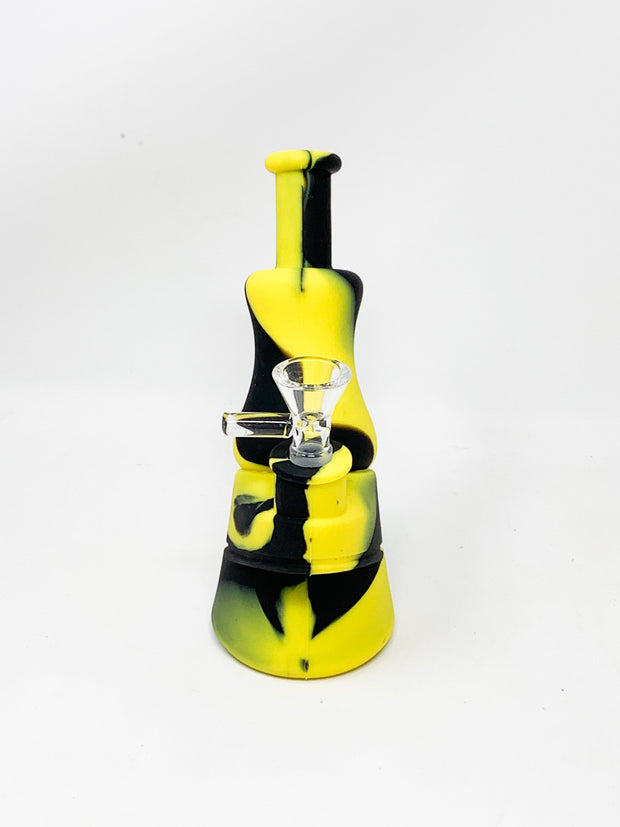 Yellow Black Camo Silicone Water Pipe/Bong