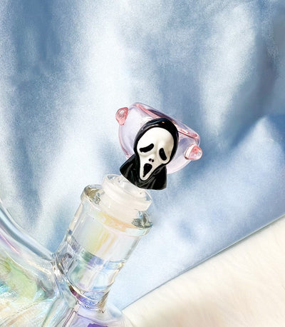 Pink Ghost Mask 14mm Pink Glass Bowl
