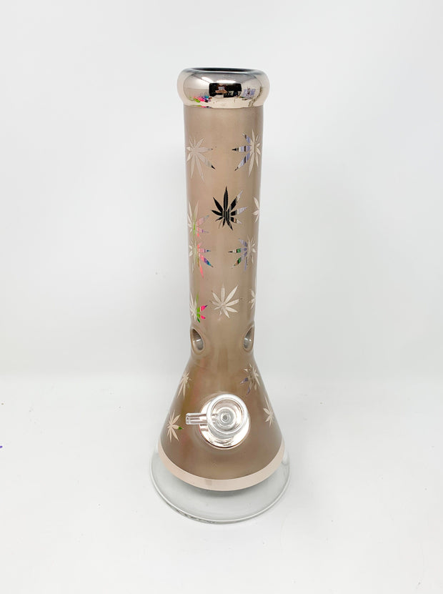 Louis Electroplated Glow In The Dark Rose Gold Glass Bong Bongs