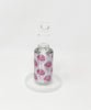 Pink Lips Drip Perforated Vinyl 6.5in Bent Neck Glass Water Hand Pipe/Dab Rig