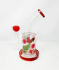 Red Dried Floral Glass Water Pipe/Rig