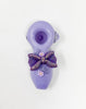 Purple Daisies Bow Glass Hand Pipe