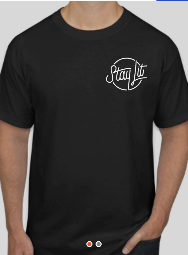 StayLit Black and White Logo T-Shirt