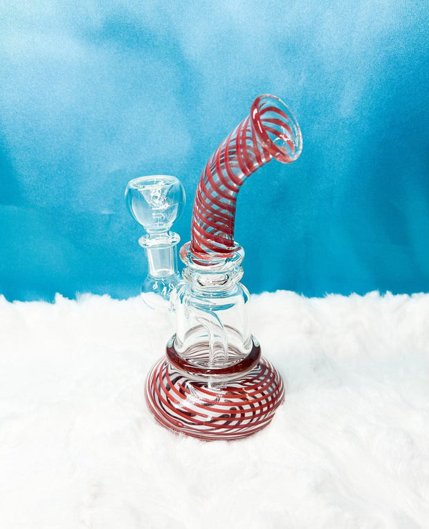 Colored Swirl Glass Water Pipe/Dab Rig