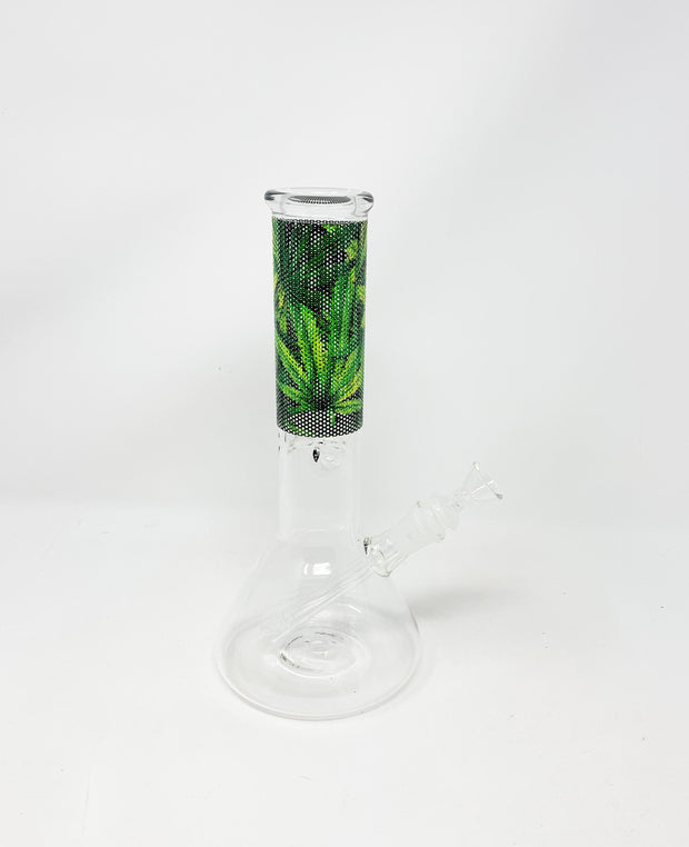 Weed Leaves Beaker Glass Water Pipe/Bong