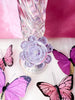 Iridescent Swirl Butterfly Straight Tube Glass Water Pipe/Bong