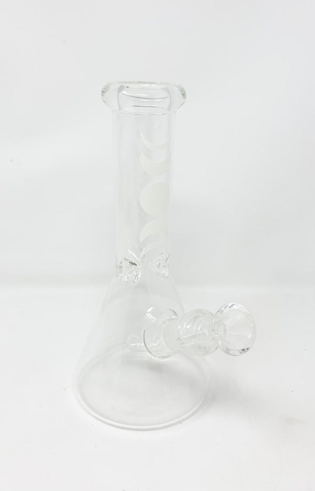 Glow In The Dark Crescent Moon Beaker Glass Water Pipe/Bong