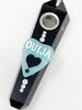 Black Obsidian Crystal Hand Pipe Blue Ouija Rhinestones