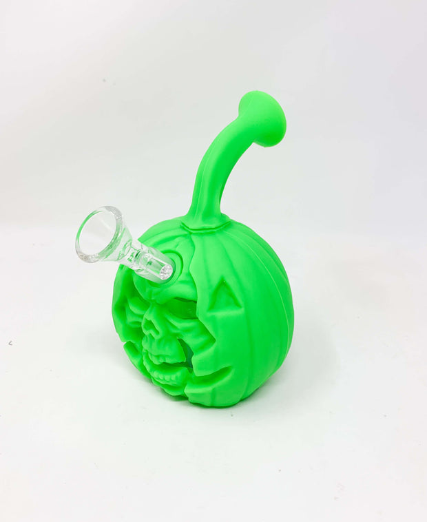 LED Pumpkin Skull Silicone Water Pipe/Bong