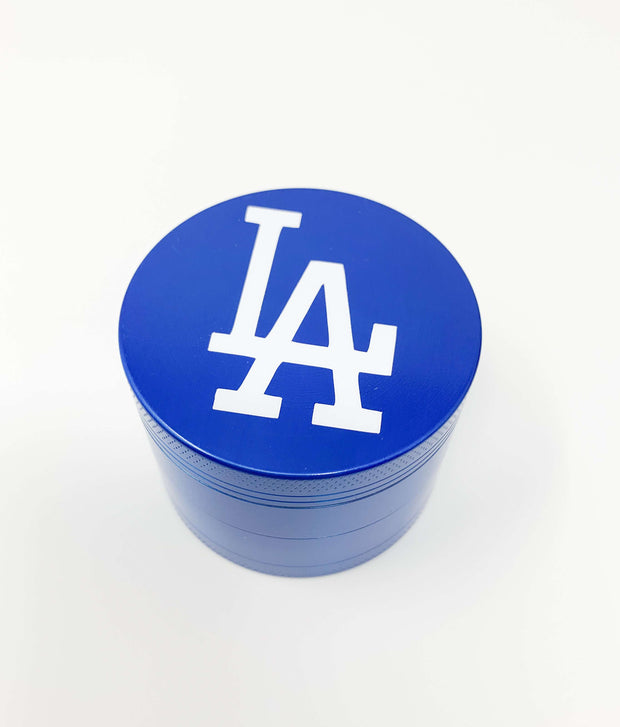 Blue Los Angeles Herb Grinder 4 Piece 55mm W/ Cleaning Tool