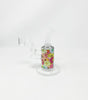 Daisies Perforated Vinly 6.5in Bent Neck Glass Water Hand Pipe/Dab Rig