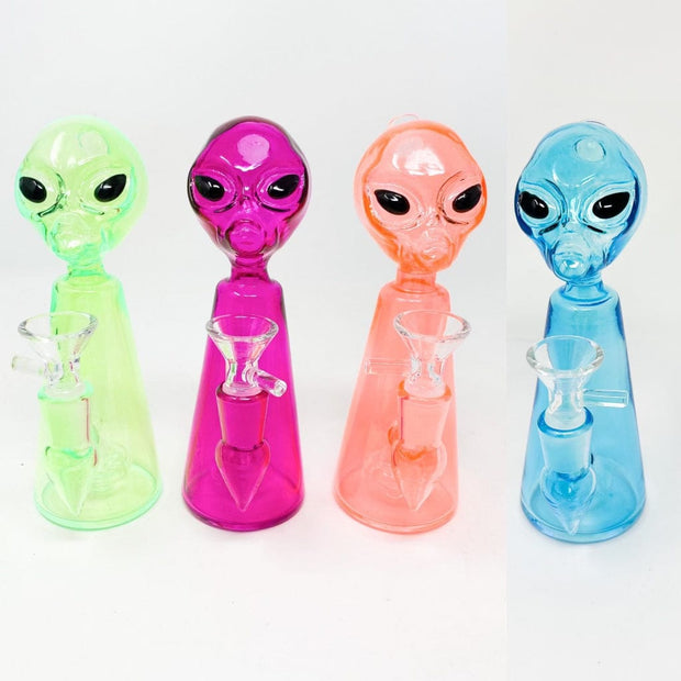 6.5in Neon UV Alien Glass Hand Pipe/Bong/Dab Rig