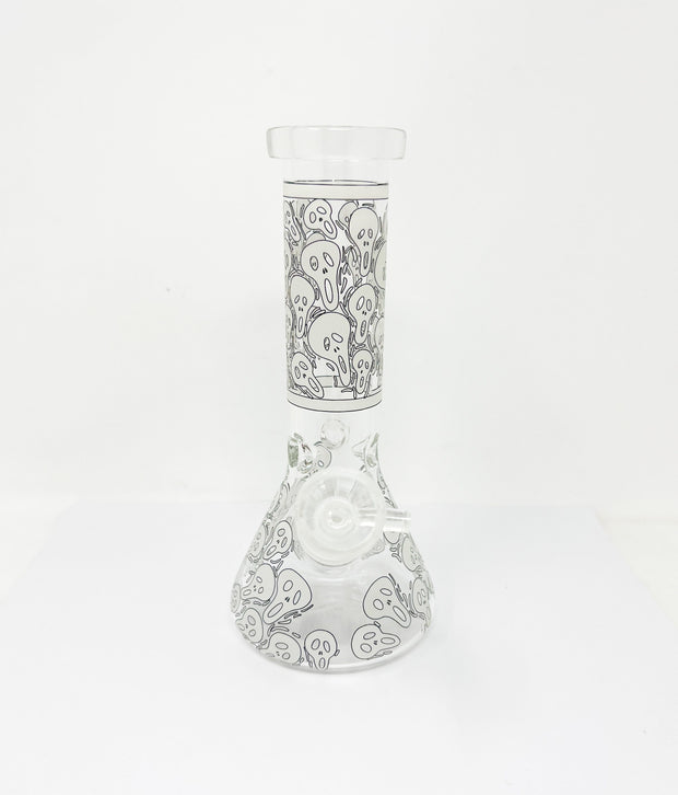 Ghost Mask Glow In The Dark Beaker Glass Water Pipe/Bong