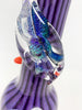 Noble Glass Violet Striped Scarlet Flower Heady Glass Water Pipe/Bong