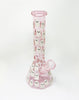 Glow In The Dark Ghosts Pink Glass Water Pipe/Bong