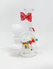 6.5in Red Rainbow Cloud Rhinestone Bow Glass Hand Pipe/Bong/Dab Rig