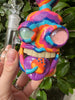 Trippy Rainbow Fiend #2 Bent Neck Glass Water Pipe/Rig