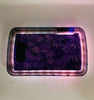 Purple Cannabis Leaves LED Rolling Tray Featuring 7 Colors and Party Mode