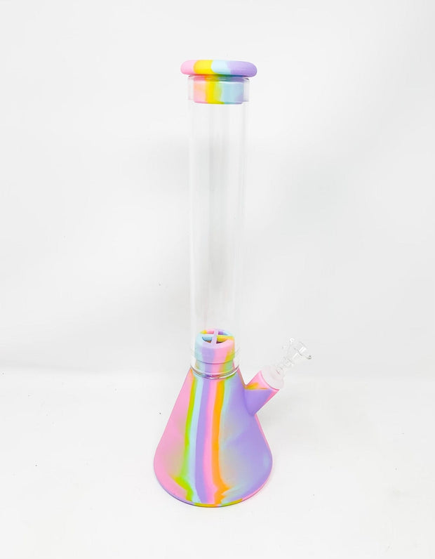 Pink Purple Swirl 14in Silicone Water Pipe/Bong