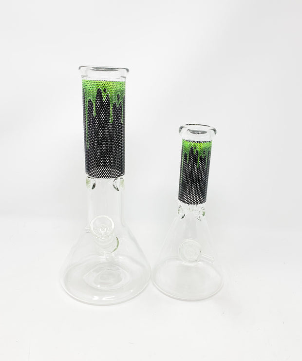 Green Slime Drip Beaker Glass Water Pipe/Bong