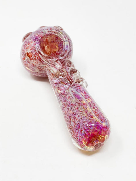 Clear Glass Pink Swirls Hand Pipe Glass Pipe For Sale|StayLit Design