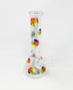 Rainbow Daisy Dried Floral Iridescent 10in Glass Water Pipe/Bong