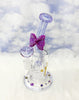 Purple Moon Girl Bent Neck Glass Water Pipe/Dab Rig