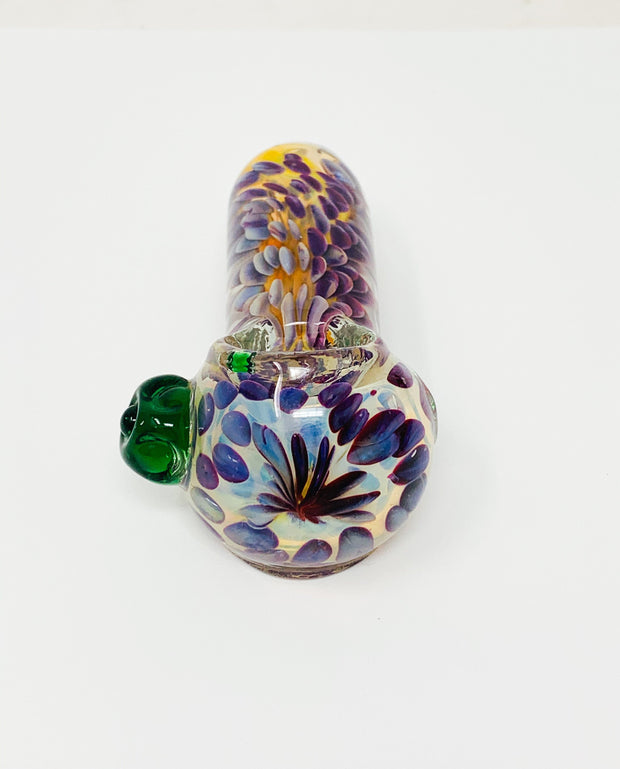 Purple Coral Hornet Head Glass Hand Pipe
