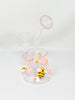 Bee’s and Daisies 6in Glass Water Pipe/Dab Rig