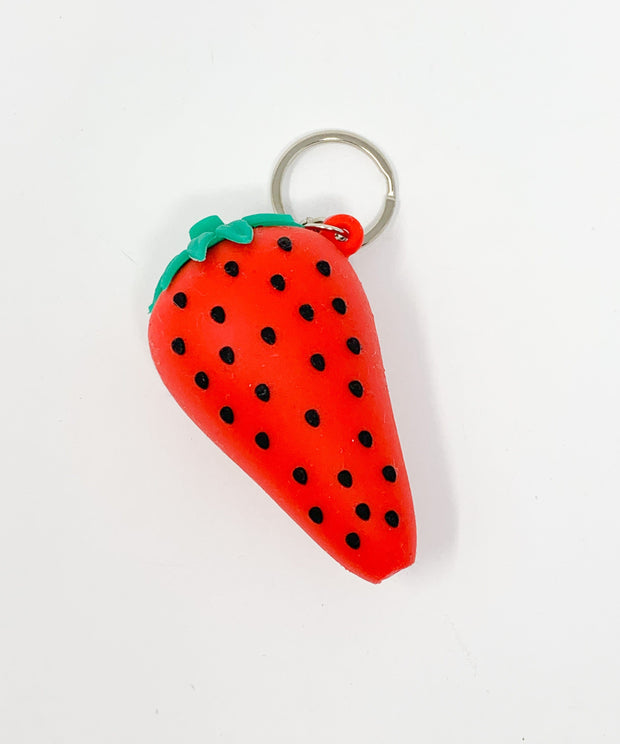 Strawberry Silicone Hand Pipe Keychain