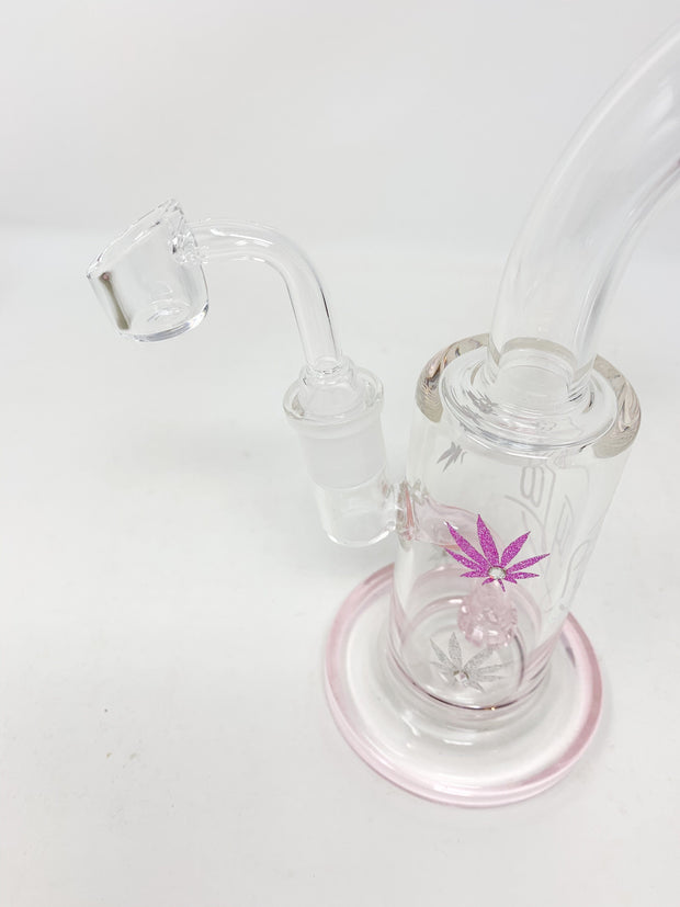 StayLit Opal Holographic Pink and Transparent Bent Neck Glass