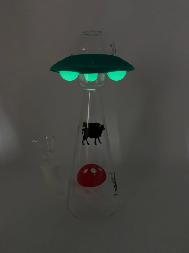 UFO Alien Abduction Silicone Water Pipe/Bong/Dab Rig