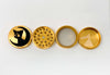 Gold Herb Grinder Black Cat 4 Piece 55mm W/ Cleaning Tool