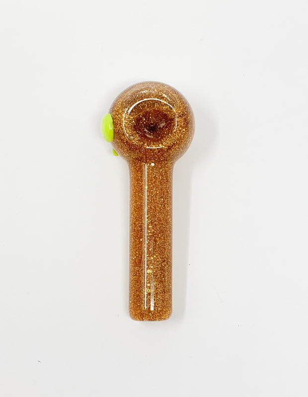 Gold Glitter Gel Filled 5.5in Water Pipe/Hand Pipe