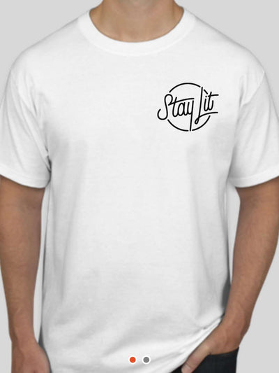 StayLit White and Black Logo T-Shirt