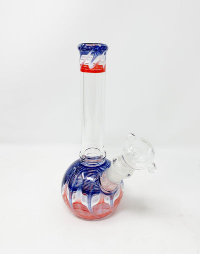 Red White and Blue Beaker Glass Water Pipe/Bong