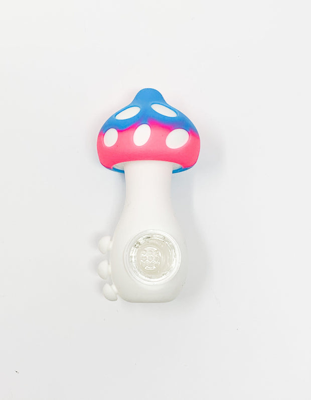 Pink Blue Mushroom Silicone Water Pipe
