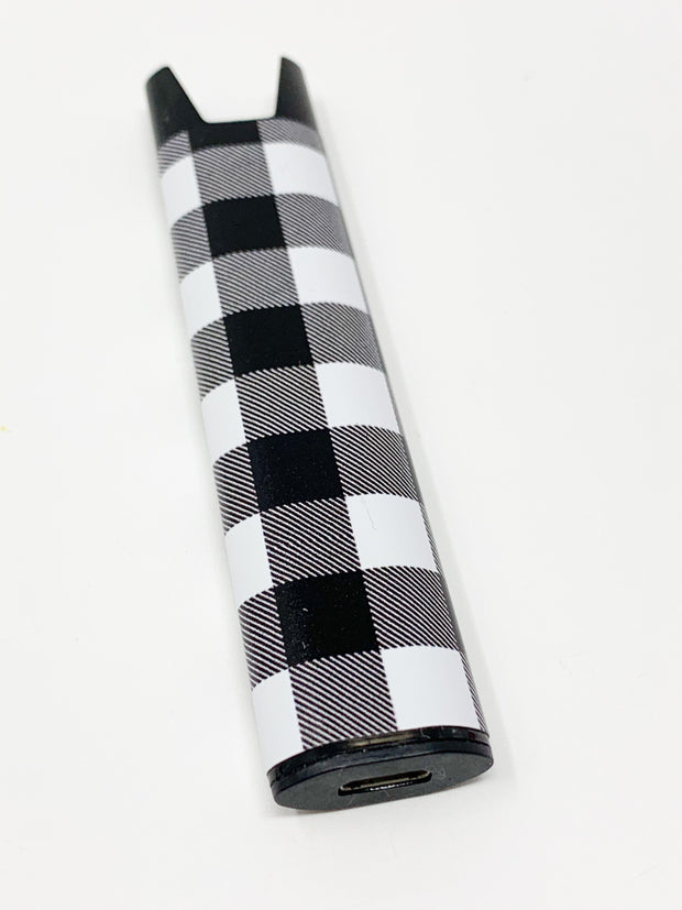 Stiiizy Pen Buffalo Plaid White Black Battery Vape Pen Starter Kit