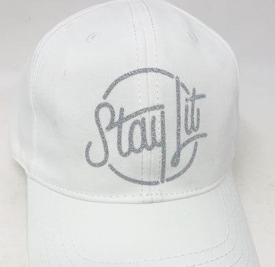 White & Silver Rainbow Glitter Dad Hat/Baseball Hat