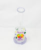 Purple Peace Love Bent Neck Glass Water Pipe/Rig