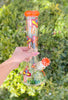 Orange Mushrooms 12in Glass Water Pipe/Bong